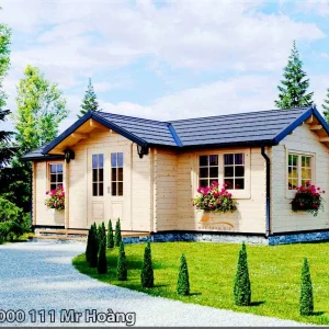 Mẫu nhà gỗ sân vườn 35m2