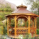 Mẫu nhà chòi gỗ lục giác sân vườn đẹp