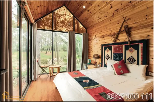 Nhà gỗ lắp ghép family cho homestay view 1