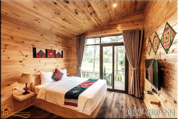 Nhà gỗ lắp ghép family cho homestay view 4