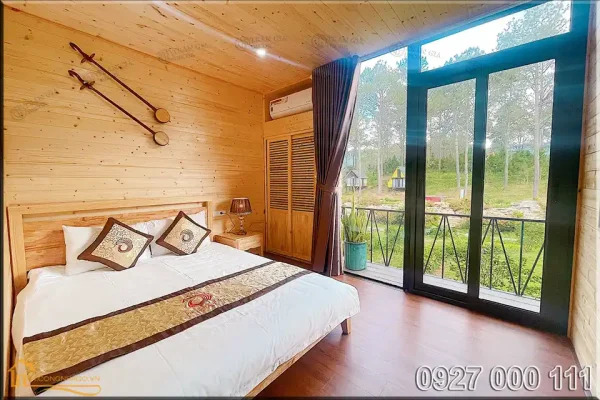 Nhà gỗ lắp ghép cho homestay deluxe view 7