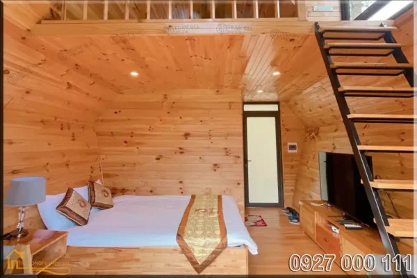 Nhà gỗ lắp ghép cho homestay đẹp view 2