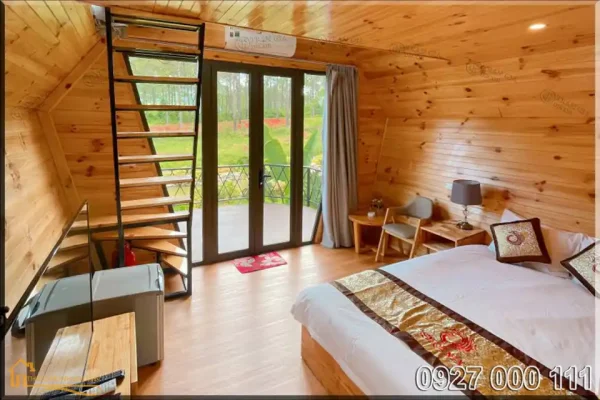 Nhà gỗ lắp ghép cho homestay đẹp view 3