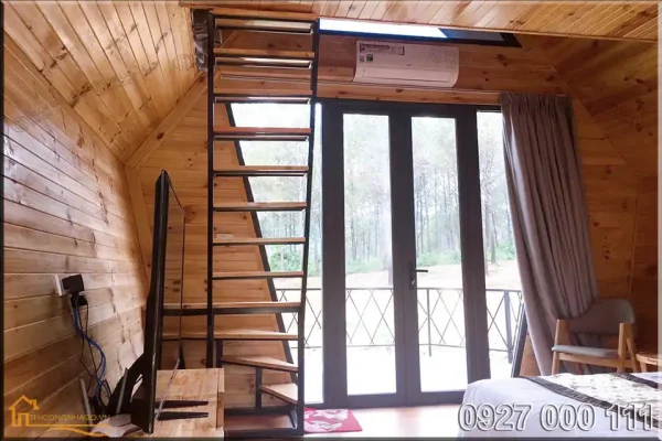 Nhà gỗ lắp ghép cho homestay đẹp view 4