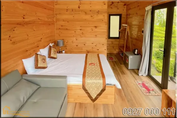 Mẫu nhà gỗ lắp ghép cho homestay 15m2