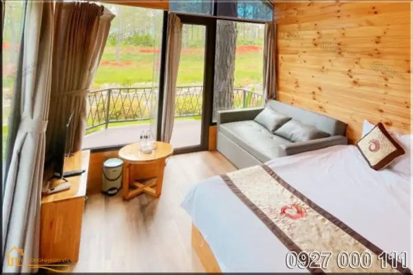 Mẫu nhà gỗ lắp ghép cho homestay 15m2