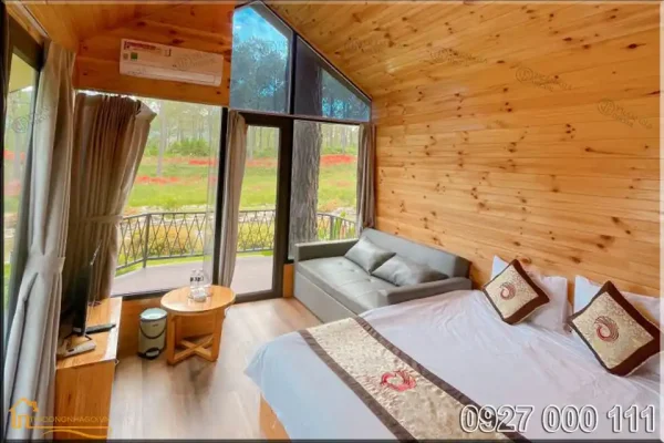 Mẫu nhà gỗ lắp ghép cho homestay 15m2