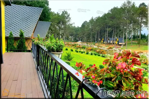 Mẫu nhà gỗ lắp ghép cho homestay, phòng family view 2
