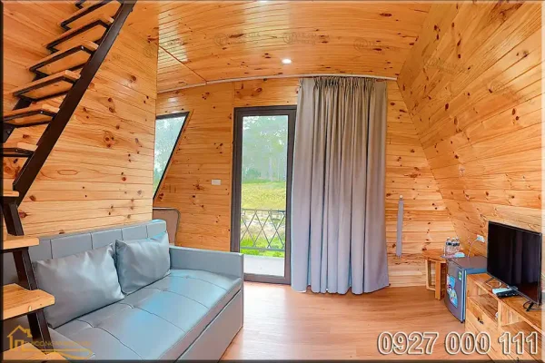Mẫu nhà gỗ lắp ghép cho homestay, phòng family view 3