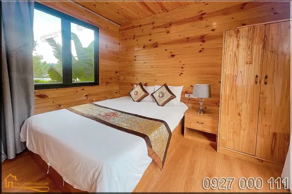 Mẫu nhà gỗ lắp ghép cho homestay, phòng family view 4