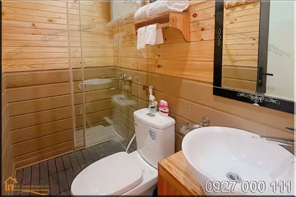 Mẫu nhà gỗ lắp ghép cho homestay, phòng family view 6