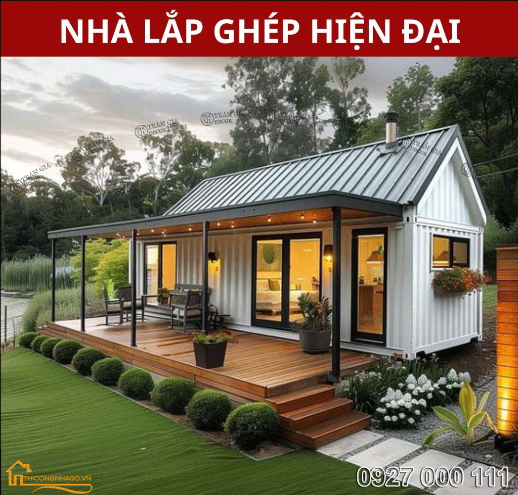 Nhà gỗ lắp đẹp hiện đại 01