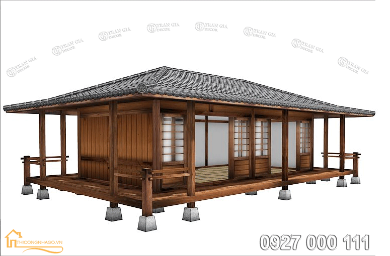 Nhà gỗ lắp ghép đẹp hiện đại kiểu Nhật