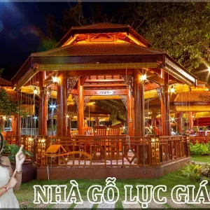 Nhà chòi gỗ lục giác sân vườn