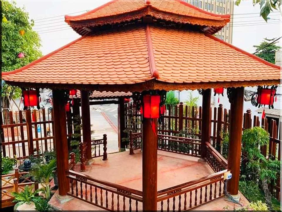 mẫu nhà gỗ lục giác hoàn thiện