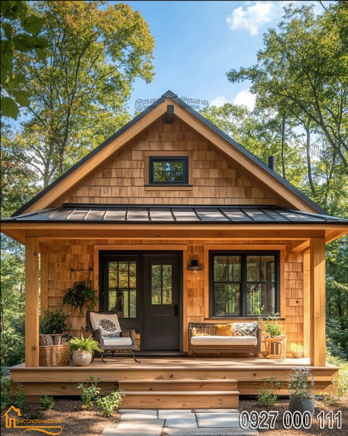 Thi công nhà gỗ 02