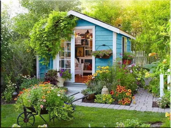 Nhà gỗ nhỏ sân vườn đẹp mẫu 1