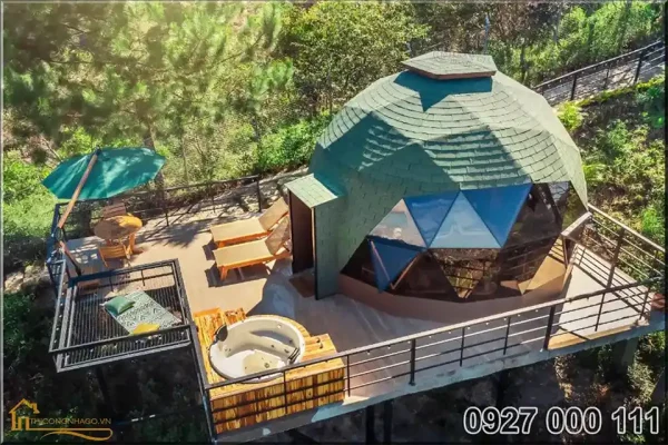 nhà gỗ lắp ghép dome house