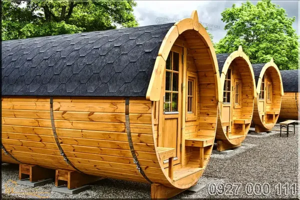nhà gỗ lắp ghép hình ống tròn