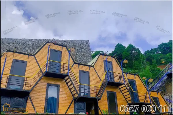 nhà gỗ lắp ghép tổ ong