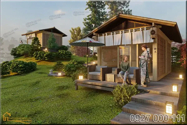 nhà gỗ lắp ghép phong cách Nhật