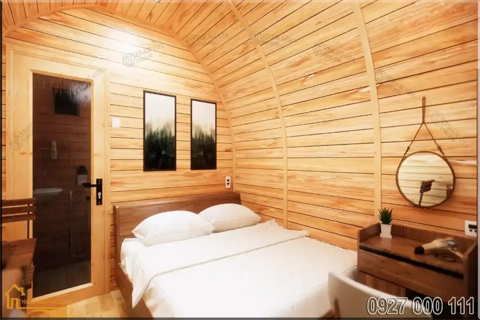Thiết kế nhà gỗ mái vòm cho homestay