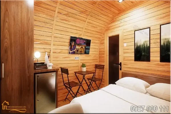 Thiết kế nhà gỗ mái vòm cho homestay