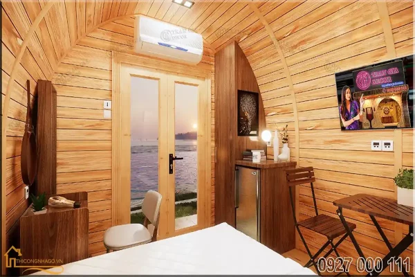 Thiết kế nhà gỗ mái vòm cho homestay