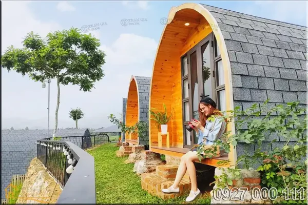 Nhà gỗ homestay hình mái vòm