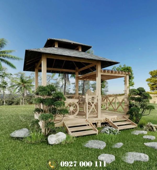 Chòi gỗ nghĩ dưỡng sân vườn