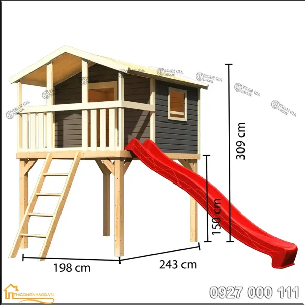 Nhà gỗ cho bé mẫu 4
