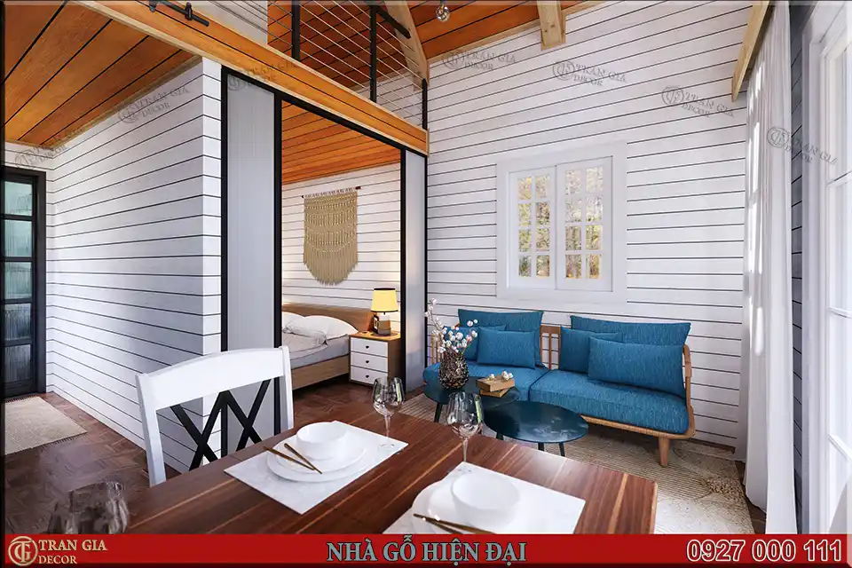 Thiết kế nội thất nhà gỗ hiện đại Thiết kế nhà gỗ hiện đại