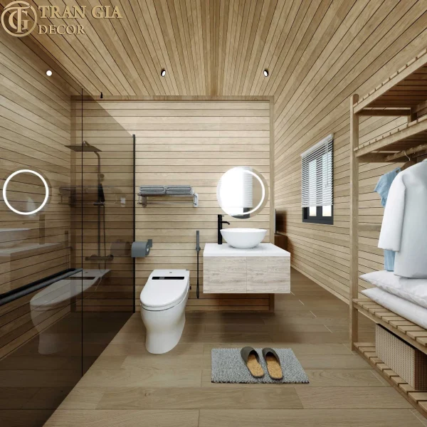 nhà gỗ lắp ghép 24m2