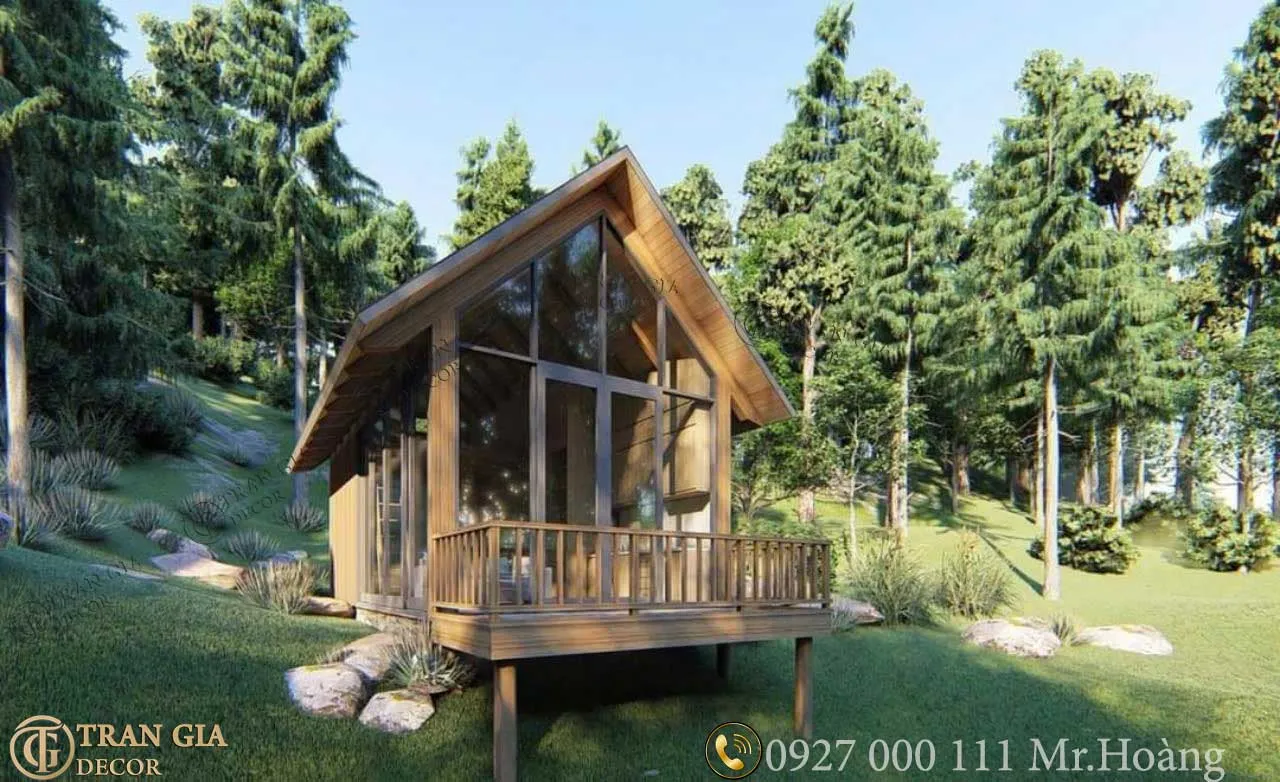 Top 10+ mẫu nhà gỗ lắp ghép đẹp giá rẻ hiện nay 5 Nhà gỗ lắp ghép đẹp Trần Gia Decor 04