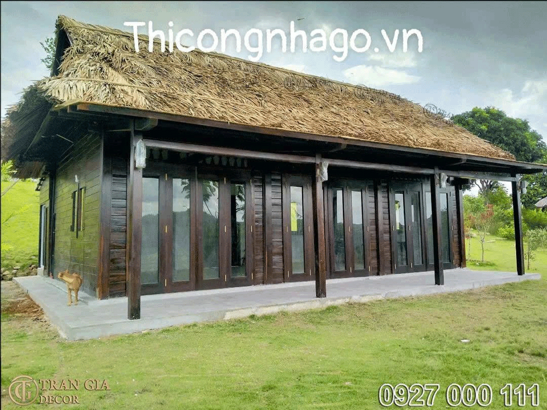 Thiết kế nhà gỗ đẹp miền Bắc 5 Nhà gỗ sân vườn nghĩ dưỡng