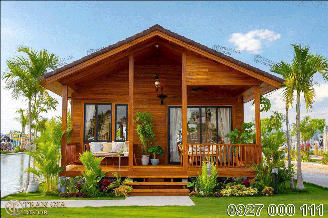 Thiết kế nhà gỗ hiện đại pha cổ điển 05