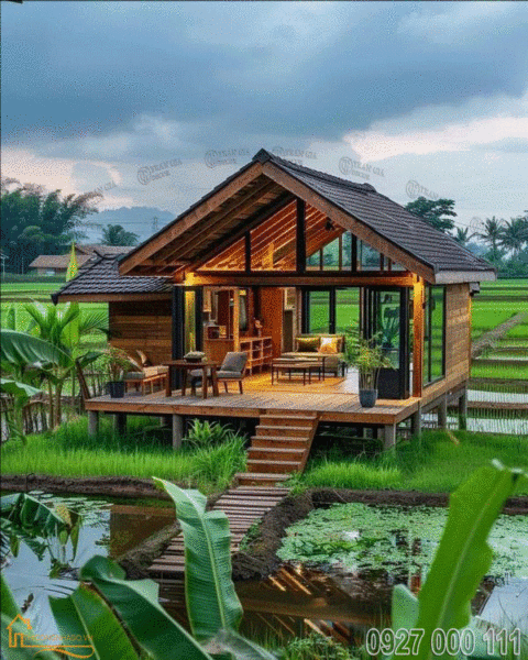 Thi công nhà gỗ 01