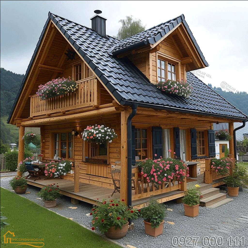 Mẫu nhà gỗ đẹp phong cách Châu Âu