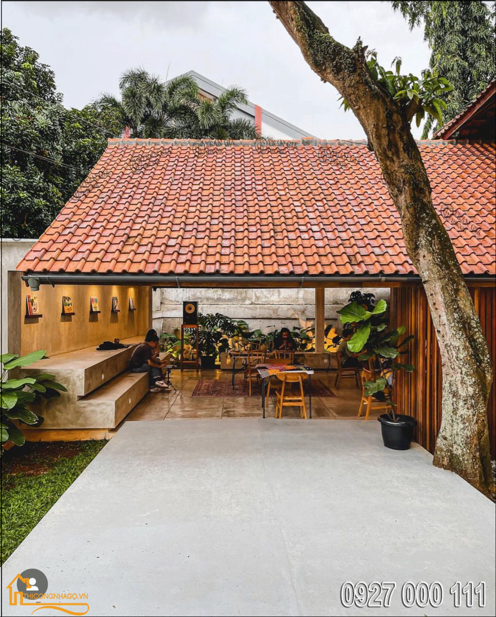 Thiết kế nhà gỗ mái ngói 04