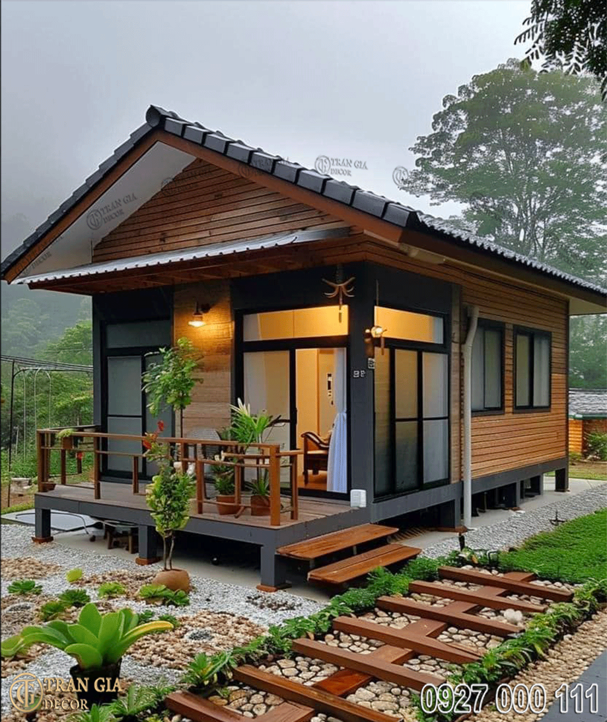 Nhà gỗ lắp ghép đẹp giá rẻ 01